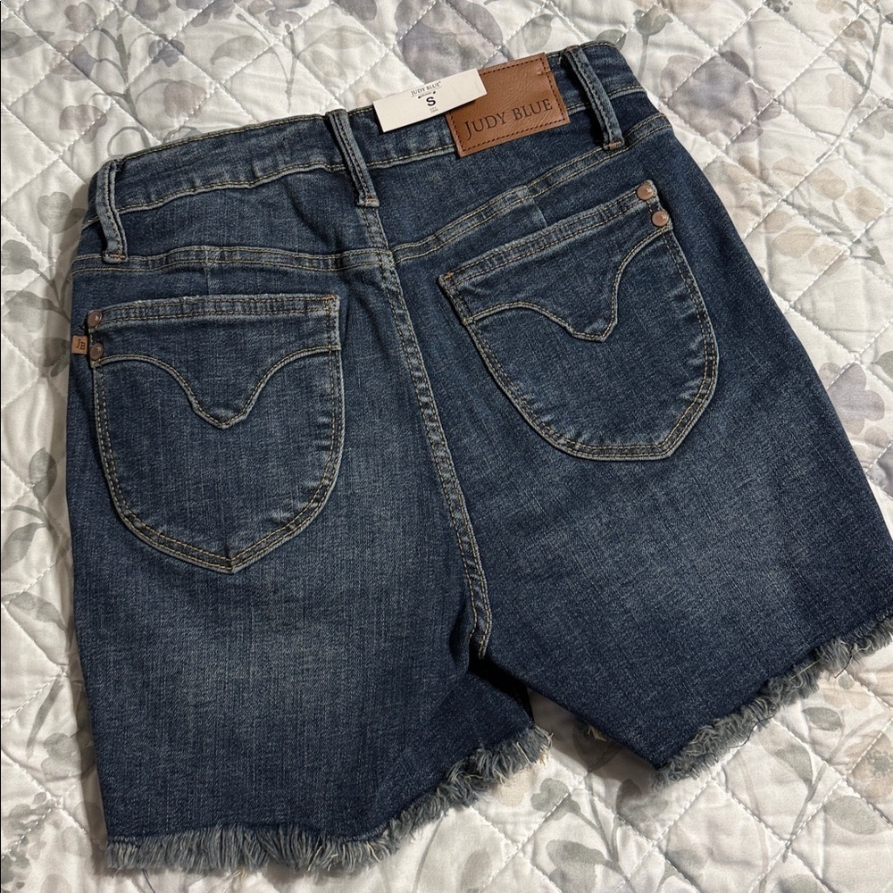 Judy Blue Dark Blue Denim Shorts S - Picture 4 of 9